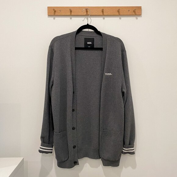 Gray Vans Cardigan Mens Size Large - Picture 1 of 3